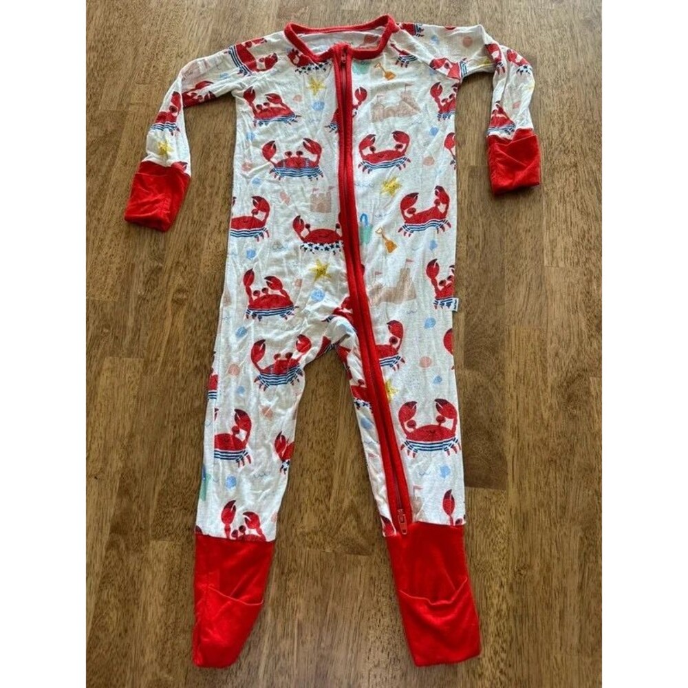 Little Sleepies Crab Beach Bamboo Zippy Pajamas 6-12M